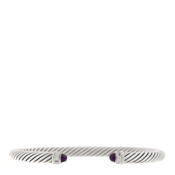 DAVID YURMAN Sterling Silver Diamond Amethyst 5mm Cable Classics Bracelet