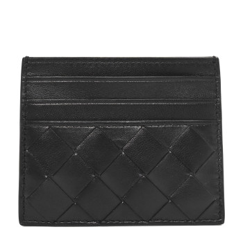 BOTTEGA VENETA Nappa Intrecciato Card Holder Black
