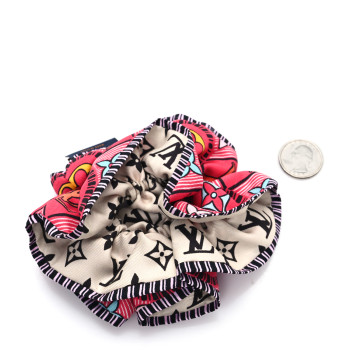LOUIS VUITTON Monogram Tiles Silk Scrunchie Multicolor