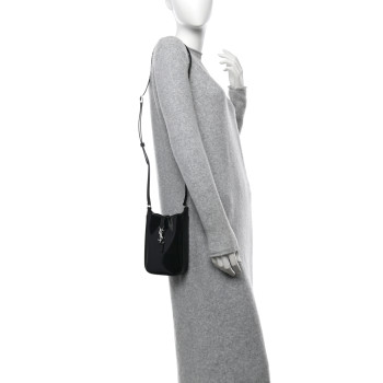 SAINT LAURENT Patent Calfskin Mini Le 5 A 7 Vertical Hobo Black