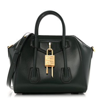 GIVENCHY Box Calfskin Mini Lock Antigona Shoulder Bag Green Forest
