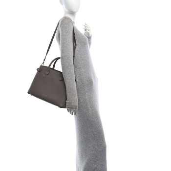BURBERRY Grainy Calfskin House Check Medium Banner Tote Thistle Grey