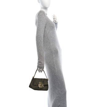 FENDI Micro Zucchino Forever Mini Mama Baguette Black Gold