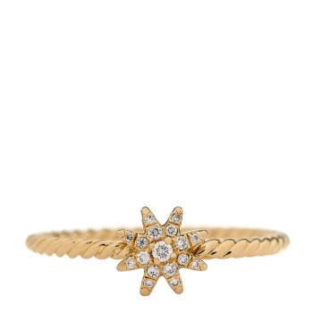 DAVID YURMAN 18K Yellow Gold Diamond 2mm Starburst Ring 57 8