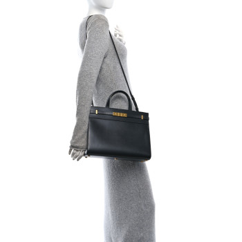 SAINT LAURENT Calfskin Small Manhattan Shopper Tote Black