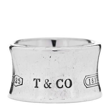 TIFFANY Sterling Silver Wide 1837 Ring 51 5.75
