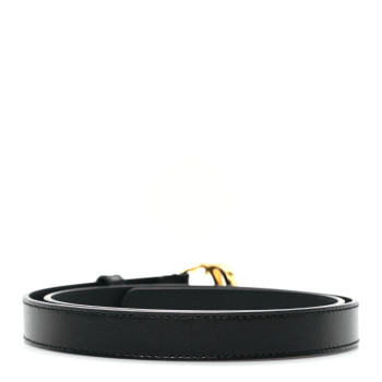 GUCCI Calfskin Double G 20mm Belt 80 32 Black