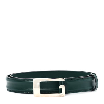 GUCCI Ciny Lux Calfskin G Cube Memorable 25mm Belt 110 44 Vintage Green