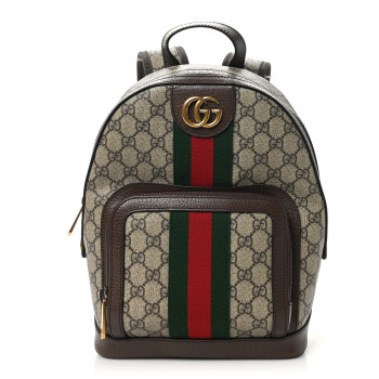 GUCCI GG Supreme Monogram Calfskin Web Small Ophidia Day BackpacK Beige Ebony New Acero