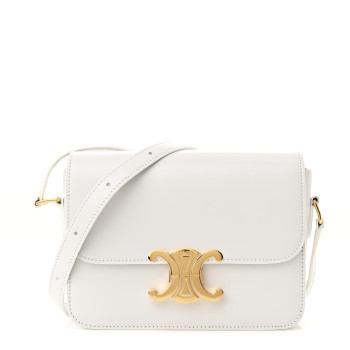 CELINE Shiny Calfskin Teen Triomphe Arctic White