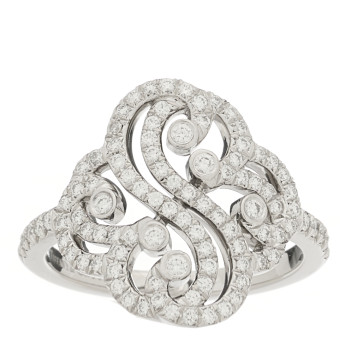TIFFANY Platinum Diamond Enchant Double Heart Ring 52 6