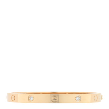 CARTIER 18K Yellow Gold 4 Diamond LOVE Bracelet