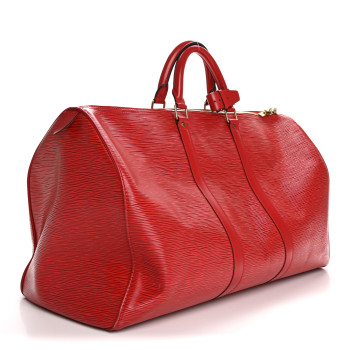 LOUIS VUITTON Epi Keepall 50 Castillan Red