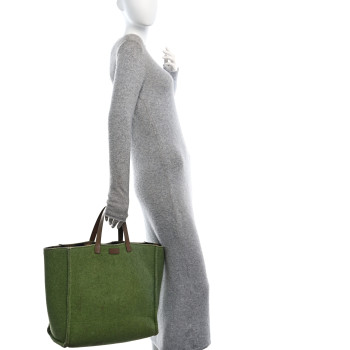 FENDI Felt Shopping Tote Green