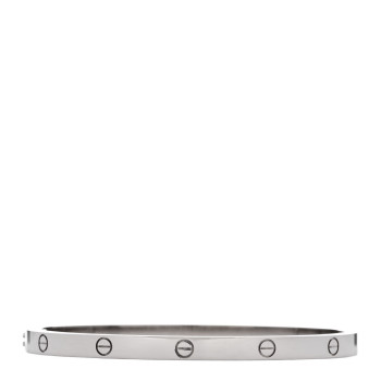 CARTIER 18K White Gold Small LOVE Bracelet 15