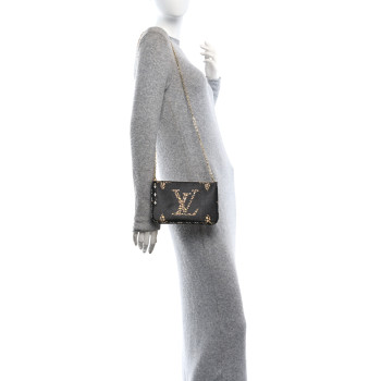 LOUIS VUITTON Monogram Giant Jungle Pochette Double Zip Black
