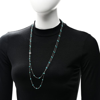 DAVID YURMAN Sterling SIlver Turquoise Long Bead Station Necklace