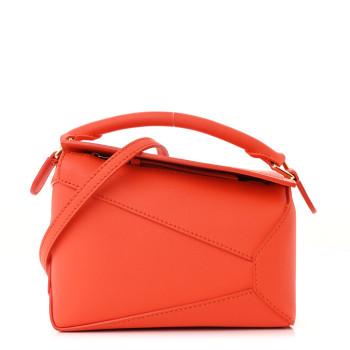 LOEWE Calfskin Mini Puzzle Edge Bag Vivid Orange