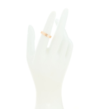 GUCCI 18K Rose Gold Diamond Icon Band Ring 50 5.5