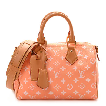 LOUIS VUITTON Calfskin Monogram Speedy P9 Bandouliere 25 Summer Peach
