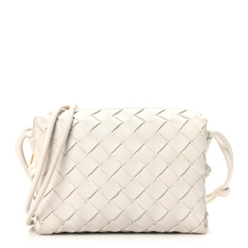 BOTTEGA VENETA Nappa Intrecciato Mini Loop Camera Bag White