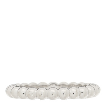 VAN CLEEF & ARPELS 18K White Gold Medium Perlee Ring 53 6.5