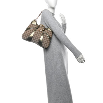 GUCCI Monogram Bamboo Chain Tom Ford Shoulder Bag Metallic