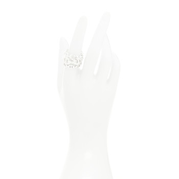 HERMES Sterling Silver GM Chaine d'Ancre Enchainee Band Ring 55 7.25