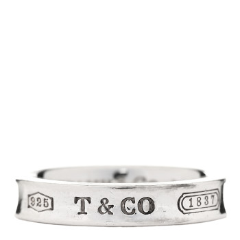 TIFFANY Sterling Silver Narrow 1837 Band Ring 50 5.25