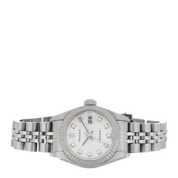ROLEX Stainless Steel 18K White Gold Diamond 26mm Oyster Perpetual Datejust Watch Silver Jubilee 79174