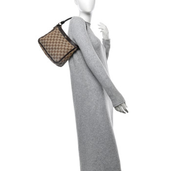 GUCCI Monogram Abbey Shoulder Bag Dark Brown