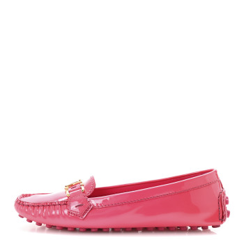 LOUIS VUITTON Patent Calfskin Oxford Loafers 39.5 Rose Indien
