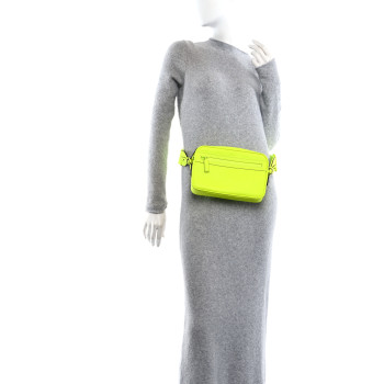 GUCCI Rubber Effect Monogram GG Crossbody Bag Fluorescent Yellow