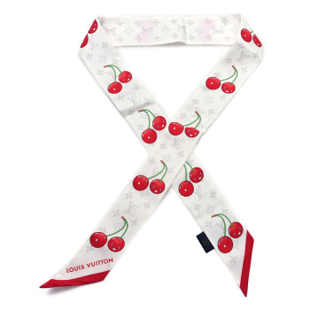 LOUIS VUITTON LV X TM Silk Monogram Cerise Bandeau White