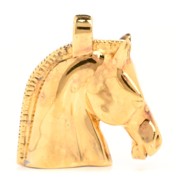 HERMES Permabrass Horse Head Pendant