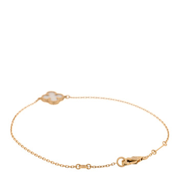 VAN CLEEF & ARPELS 18K Yellow Gold Mother of Pearl Sweet Alhambra Bracelet