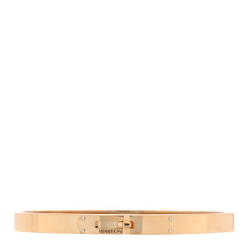 HERMES 18K Yellow Gold Diamond PM Kelly Bracelet LG