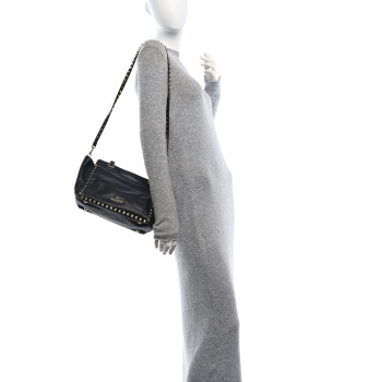 VALENTINO GARAVANI Vitello Small Rockstud Tote Black