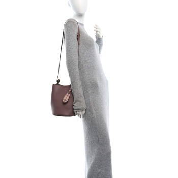 BURBERRY Haymarket Check Colours Small Lorne Bucket Crossbody Light Elderberry