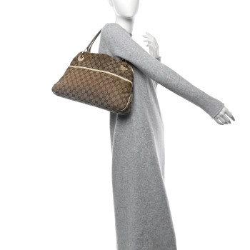 GUCCI Monogram Medium Eclipse Shoulder Bag Off White