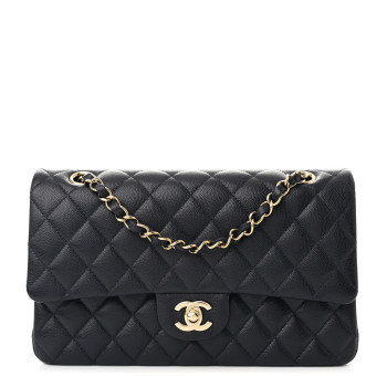 CHANEL Caviar Quilted Medium Double Flap Navy