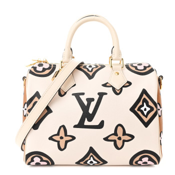 LOUIS VUITTON Monogram Giant Wild At Heart Speedy Bandouliere 25 Creme