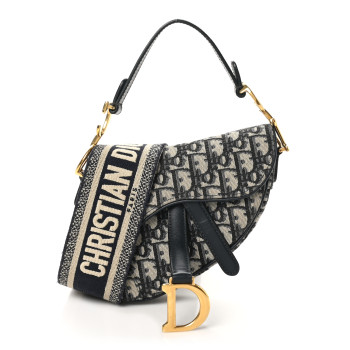 CHRISTIAN DIOR Oblique Mini Saddle Bag Blue