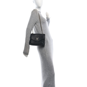 LOUIS VUITTON Soft Calfskin My Lockme Chain Bag BB Black