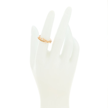 HERMES 18K Rose Gold Diamond PM Chaine d'Ancre Chaos Ring 52 6