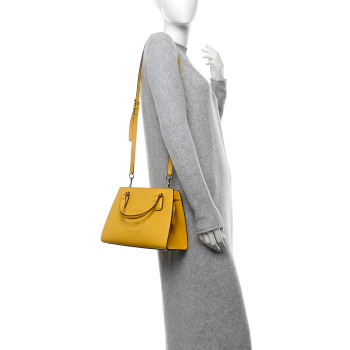 GUCCI Dollar Calfskin Medium Soho Top Handle Satchel Yellow