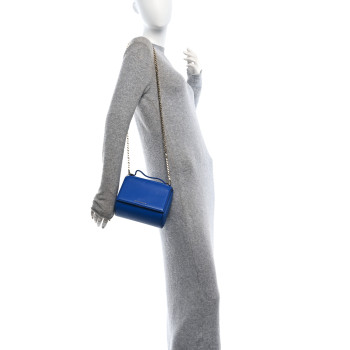 GIVENCHY Textured Calfskin Mini Pandora Box Chain Crossbody Bag Blue