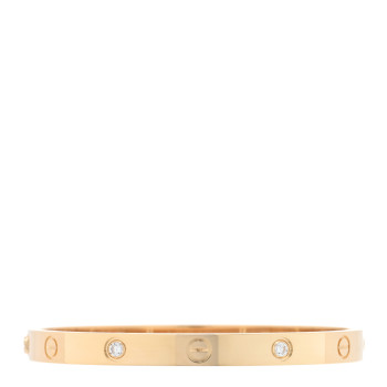 CARTIER 18K Yellow Gold 4 Diamond LOVE Bracelet