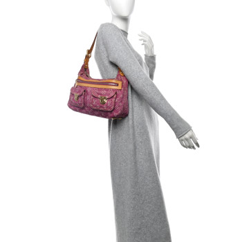 LOUIS VUITTON Denim Baggy PM Fuchsia