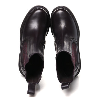 FENDI Vitello Maglia FF Domino Biker Boots 37 Mosto